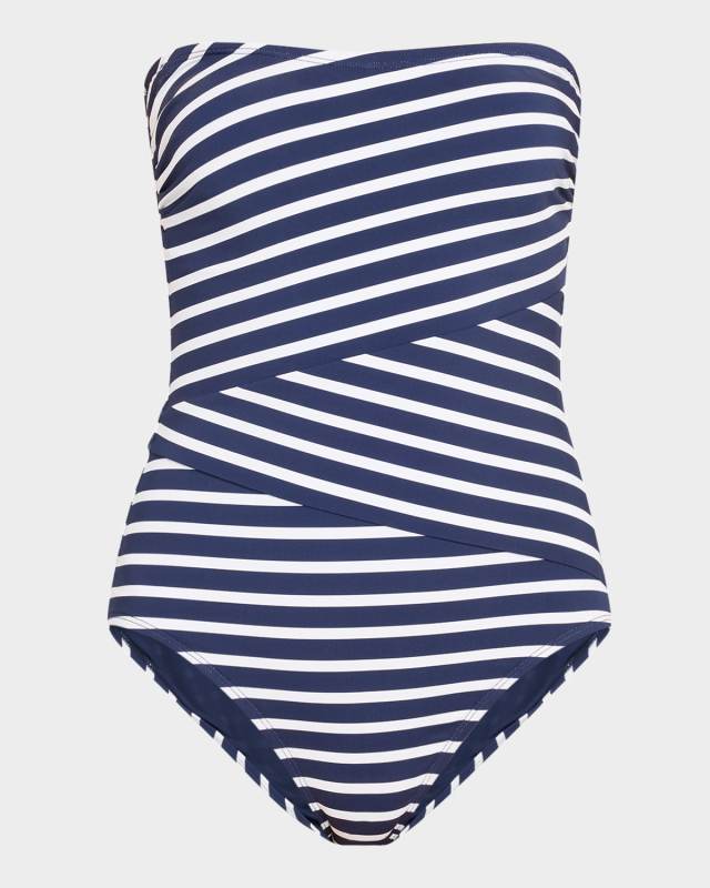 Coastline Stripe Bandeau One-Piece Swimsuit